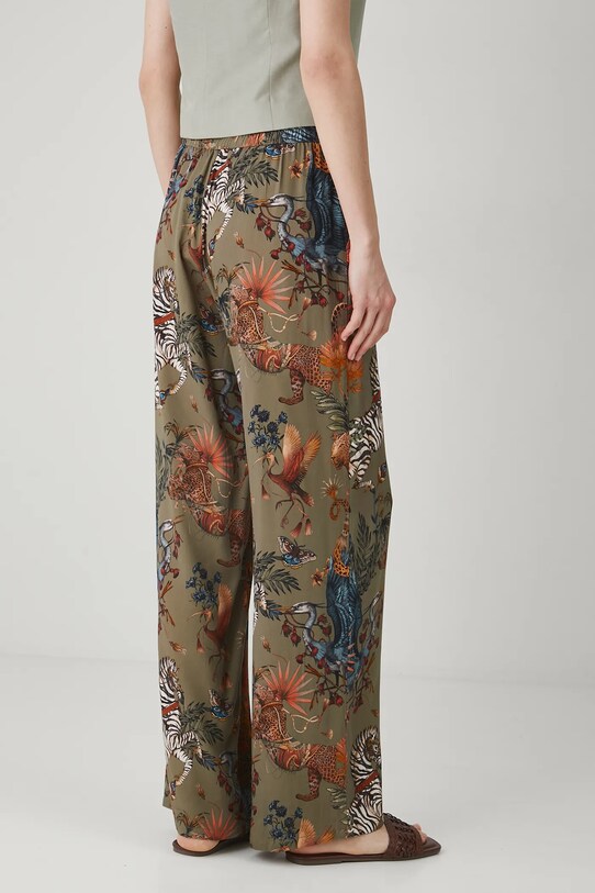 Odzież Spodnie damskie wide leg z wiskozy kolor zielony RS25.SPD803 zielony