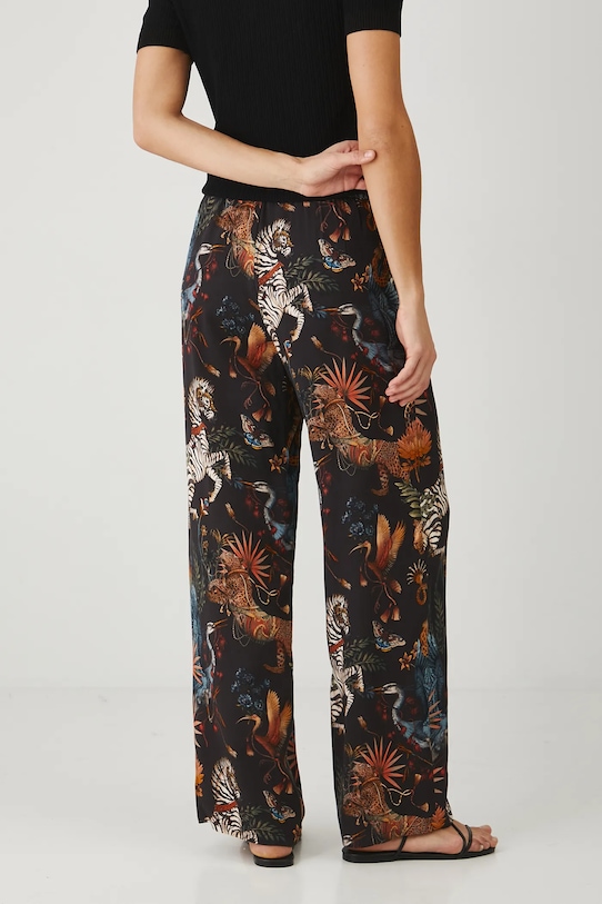 Spodnie damskie wide leg z wiskozy kolor czarny RS25.SPD803 czarny RS25