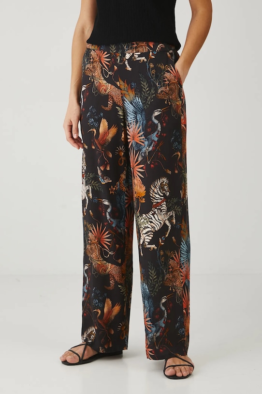 Odzież Spodnie damskie wide leg z wiskozy kolor czarny RS25.SPD803 czarny