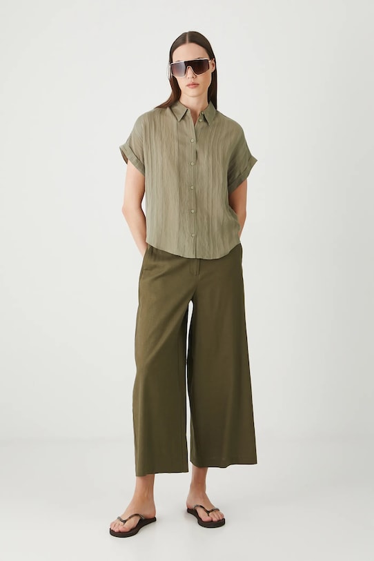 Medicine pantaloni din in in verde RS25.SPD900