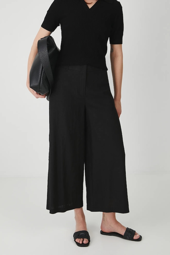 Medicine pantaloni din in in negru RS25.SPD900