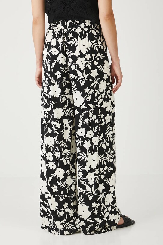 Spodnie damskie wide leg wzorzyste RS25.SPDB06 czarny RS25