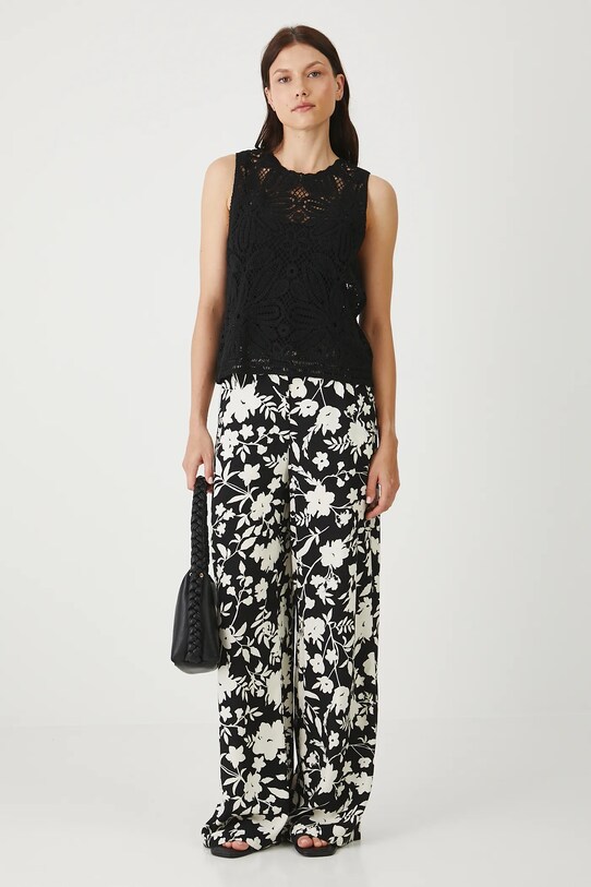 Spodnie damskie wide leg wzorzyste RS25.SPDB06