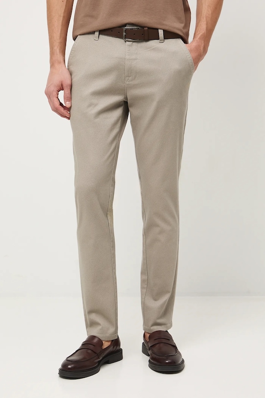 Odzież Spodnie męskie slim z paskiem kolor szary RS25.SPM010 szary