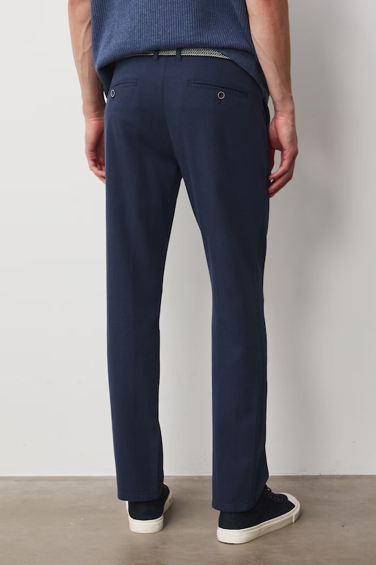 Odzież Spodnie lniane męskie z paskiem melanżowe kolor granatowy RS25.SPM061 granatowy