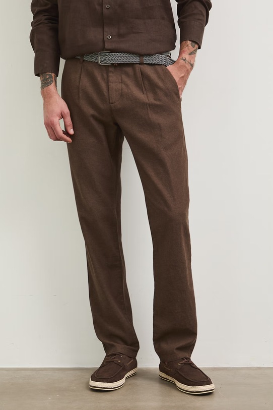 Ρούχα Λινό παντελόνι Medicine RS25.SPM061 καφέ
