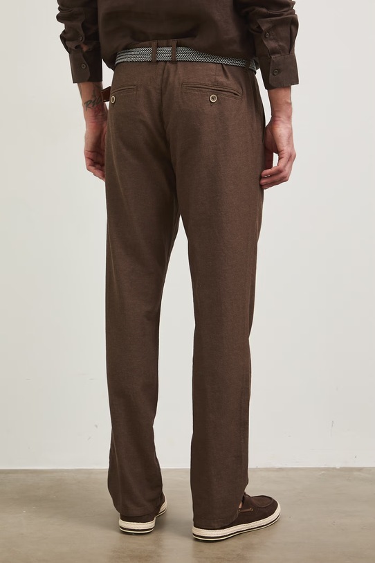 Λινό παντελόνι Medicine καφέ RS25.SPM061