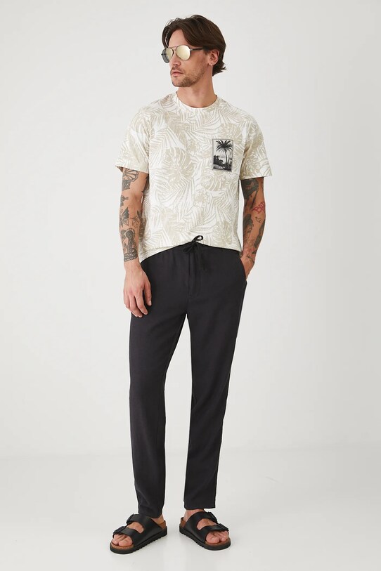 Medicine pantaloni din amestec de in RS25.SPM081 negru RS25