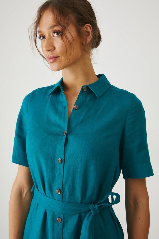 Odjeća Lanena haljina Medicine RS25.SUD080 tirkizna