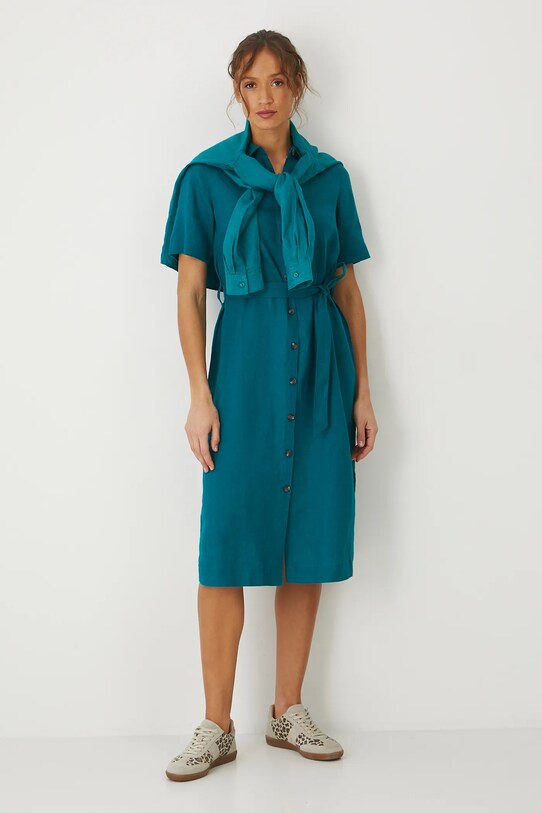 Lanena haljina Medicine RS25.SUD080 tirkizna