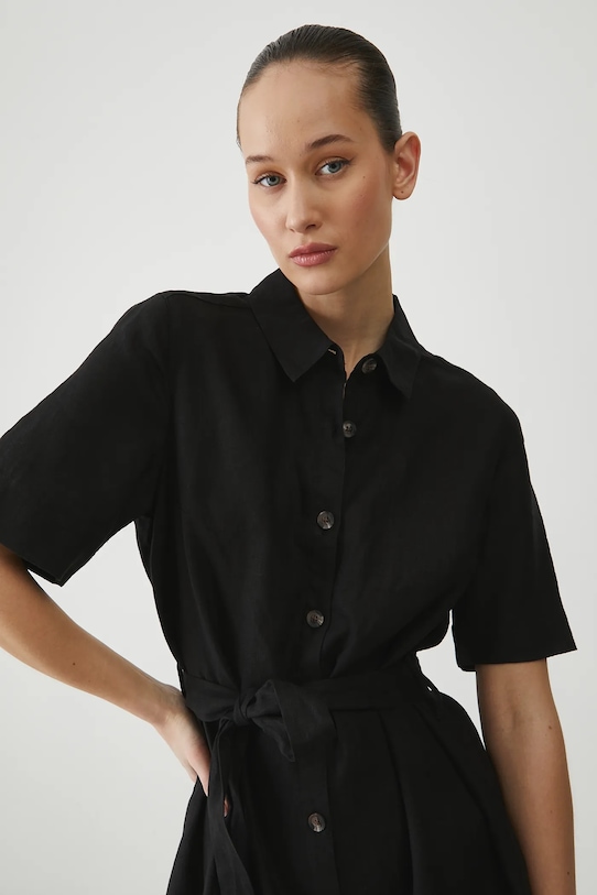 Λινό φόρεμα Medicine μαύρο RS25.SUD080