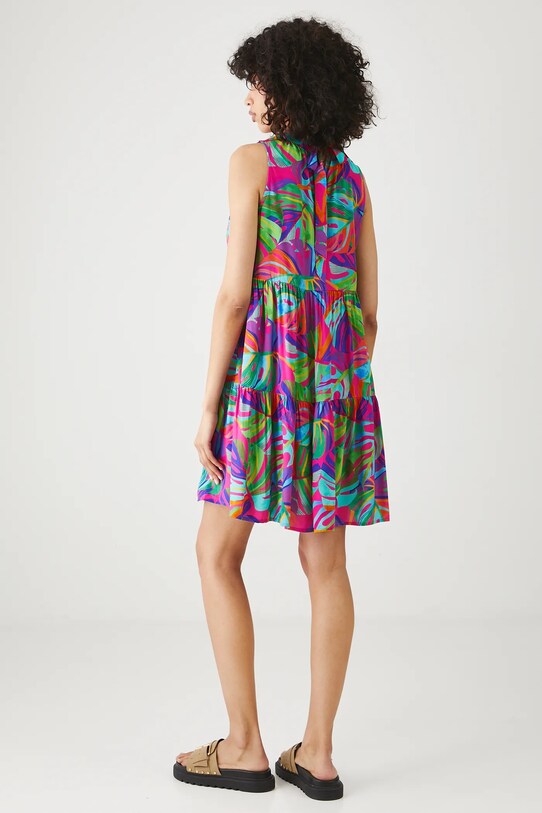 Odzież Sukienka damska mini z wiskozy kolor multicolor RS25.SUD091 multicolor