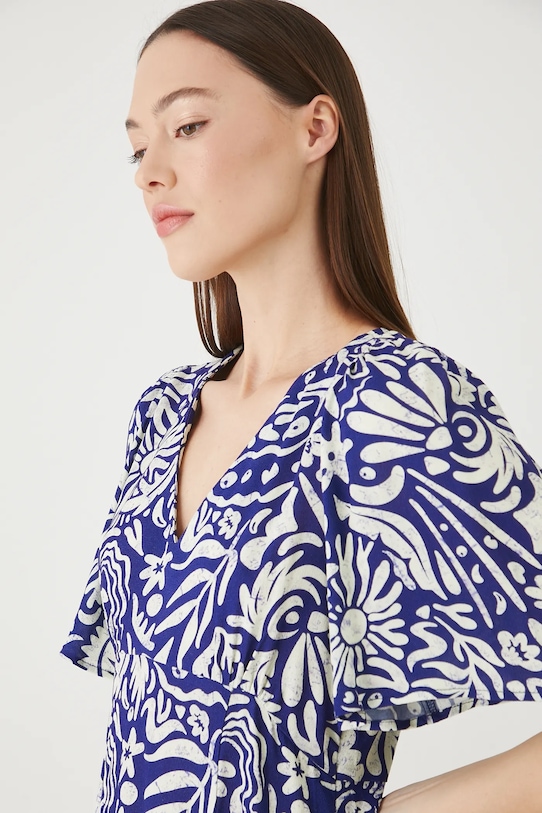 Šaty dámské mini, se vzorem tmavomodrá barva mini námořnická modř RS25.SUD094