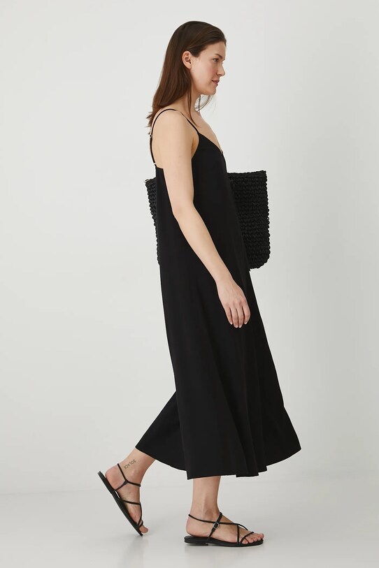 Medicine rochie din amestec de in RS25.SUD095 negru RS25