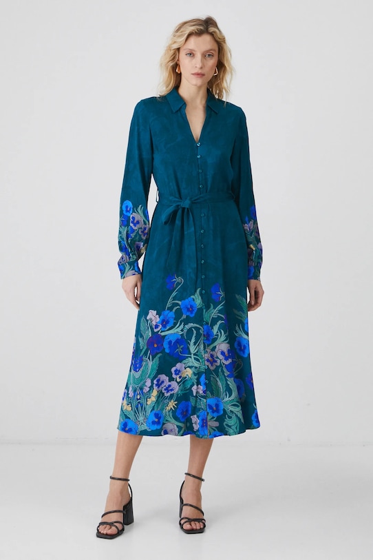 Рокля Medicine флорален тюркоазен RS25.SUD255