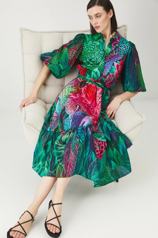 Sukienka damska by Justyna Stoszek – Forest Forever, Sense of Values kolor multicolor multicolor RS25.SUD651