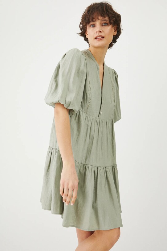 Medicine rochie din in mini verde RS25.SUD700