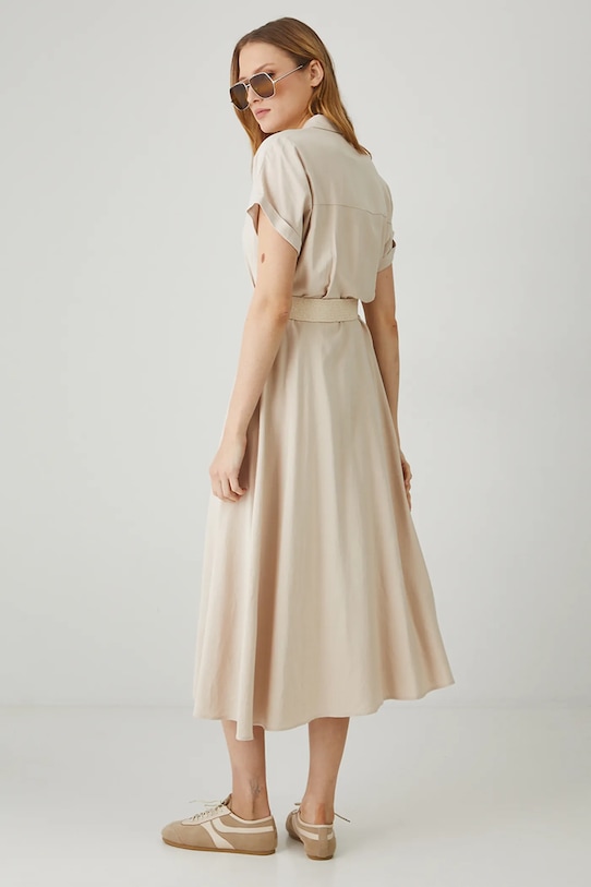 Medicine rochie din amestec de in RS25.SUD701 bej RS25