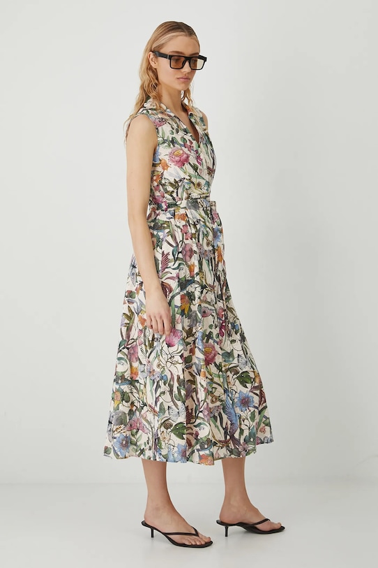 Medicine rochie din bumbac cu guler bej RS25.SUD907