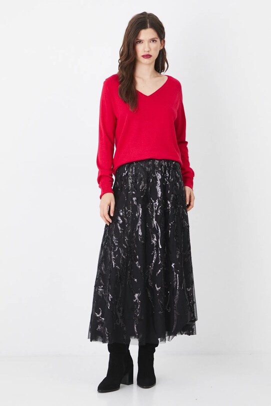 Sweter damski z wiskozą kolor czerwony RS25.SWD010 czerwony RS25