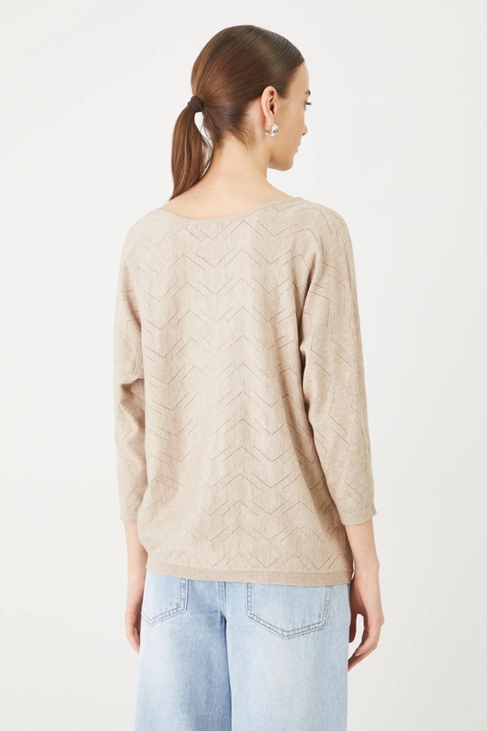 Odzież Sweter damski ażurowy z wiskozą kolor beżowy RS25.SWD040 beżowy