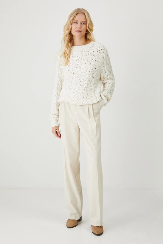 Sweter damski ażurowy kolor beżowy RS25.SWD178 beżowy RS25