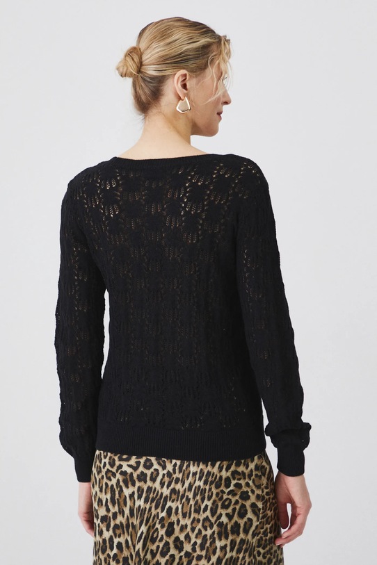 Odzież Sweter damski ażurowy kolor czarny RS25.SWD201 czarny