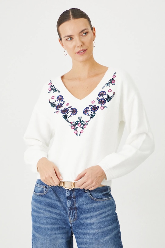 Sweter damski z kolekcji Eviva L'arte kolor beżowy pozostałe beżowy RS25.SWD204