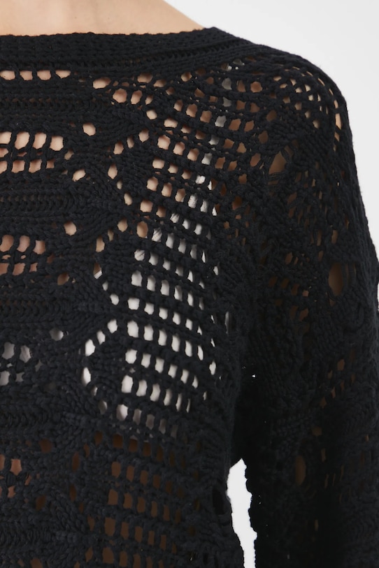 Sweter damski ażurowy kolor czarny RS25.SWD402 czarny