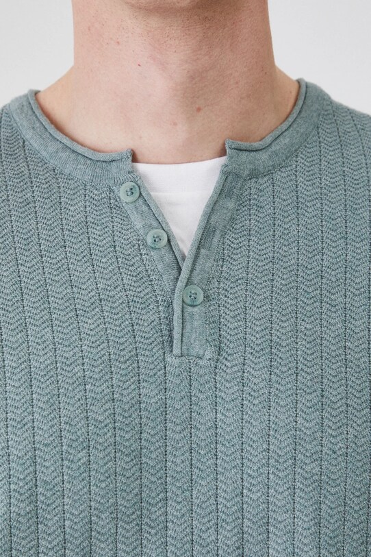 Sweter męski melanżowy z fakturą kolor zielony RS25.SWM202 zielony