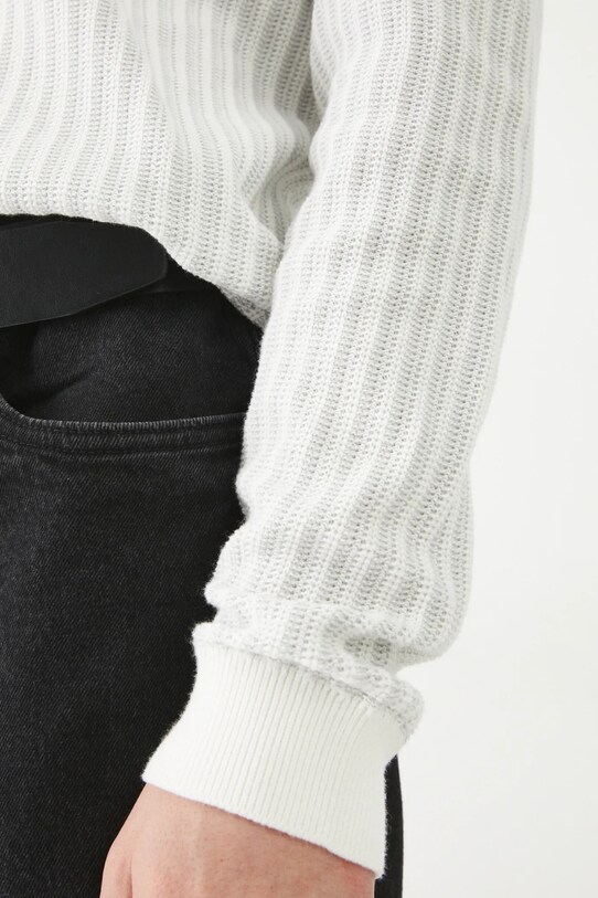 Sweter bawełniany męski z fakturą kolor szary RS25.SWM301 szary