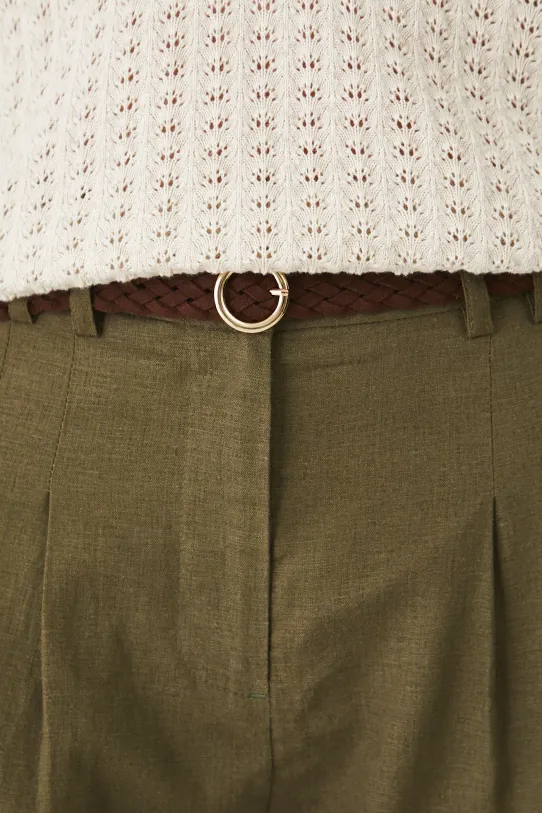 Medicine pantaloni scurti din in bej RS25.SZD093