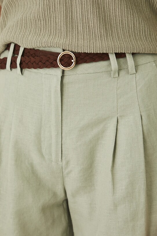 Medicine pantaloncini in lino verde RS25.SZD093