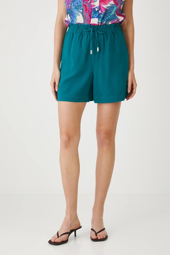 Medicine pantaloni scurți din amestec de in RS25.SZDA00 turcoaz RS25