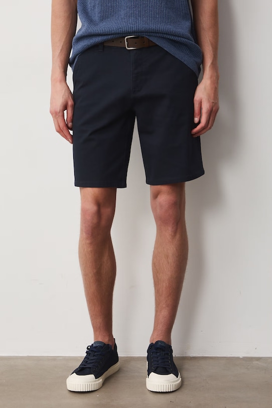 Szorty męskie z paskiem kolor granatowy z elastanem granatowy RS25.SZM070