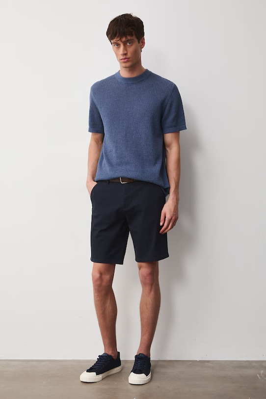 Szorty męskie z paskiem kolor granatowy RS25.SZM070 granatowy RS25