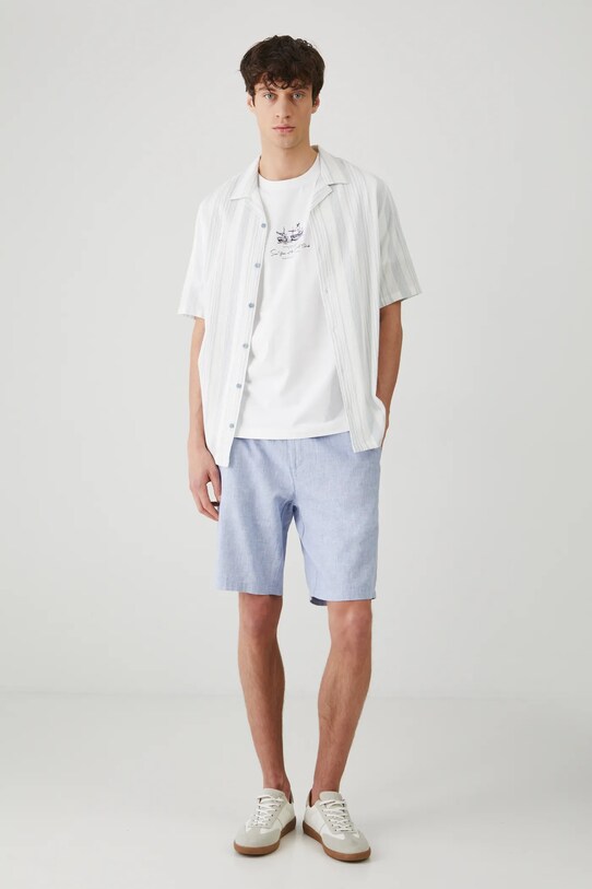 Лляні шорти Medicine RS25.SZM071 блакитний RS25