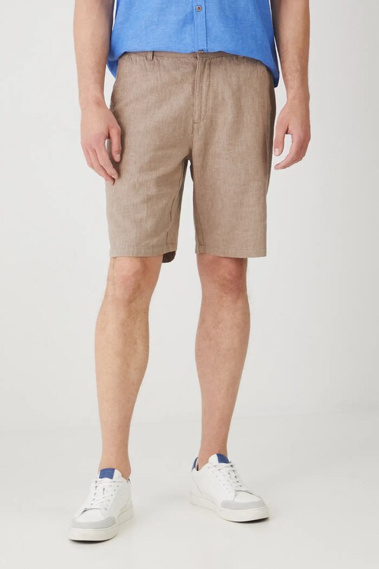 Medicine pantaloni scurti din in RS25.SZM071 bej RS25
