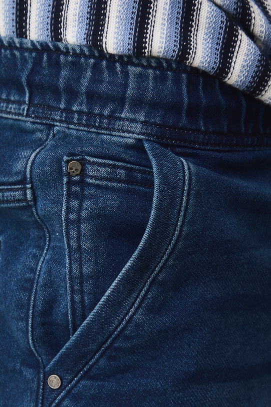 Szorty jeansowe męskie z efektem sprania kolor niebieski RS25.SZM078 niebieski