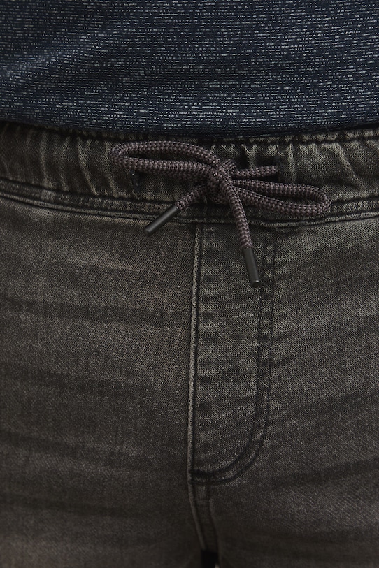 Szorty jeansowe męskie z efektem sprania kolor czarny RS25-SZM078 czarny