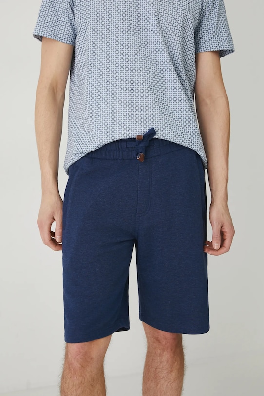 Šortky pánske melanžové tmavomodrá farba pletenina tmavomodrá RS25.SZM080