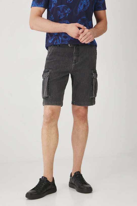 Medicine pantaloni scurti jeans cu elastan gri RS25.SZM721