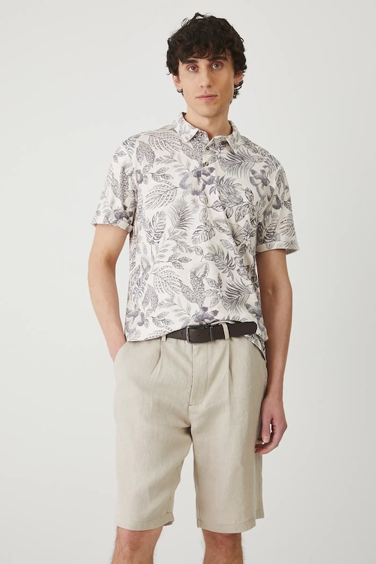 Medicine pantaloni scurti din in in bej RS25.SZM821