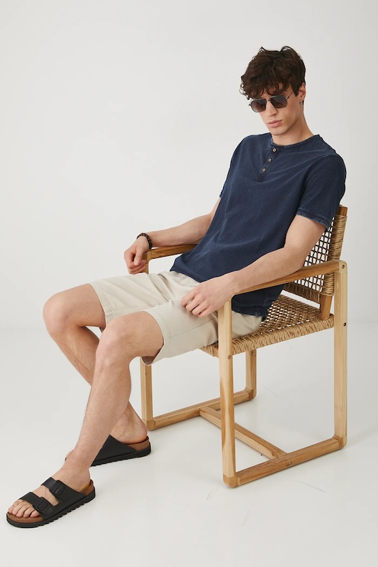 Szorty męskie regular melanżowe kolor beżowy RS25.SZM901 beżowy RS25