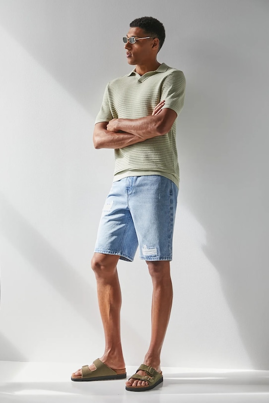 Medicine pantaloni scurti din bumbac RS25.SZMB01 albastru RS25