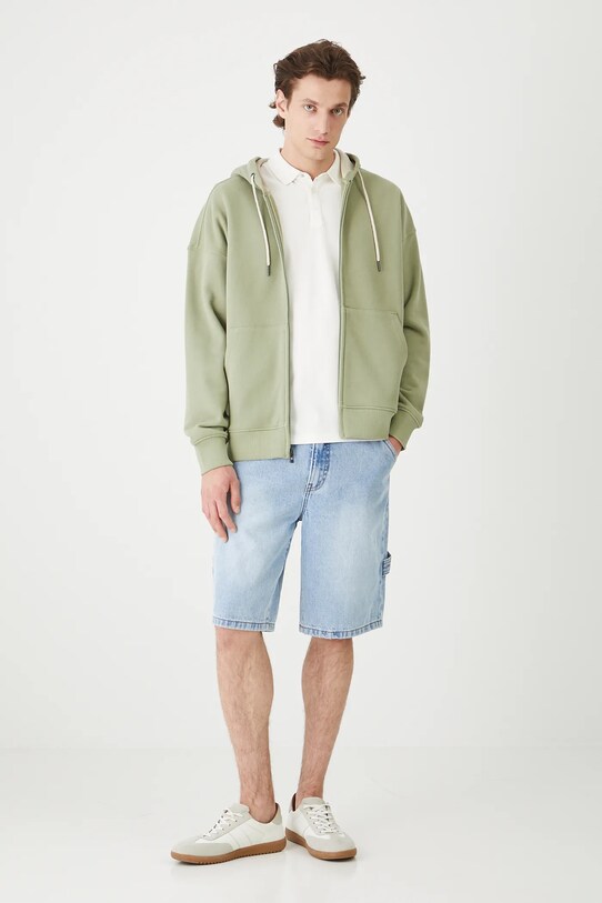 Szorty jeansowe męskie loose kolor niebieski RS25.SZMC40 niebieski RS25