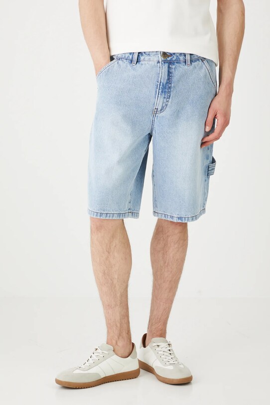 Odzież Szorty jeansowe męskie loose kolor niebieski RS25.SZMC40 niebieski