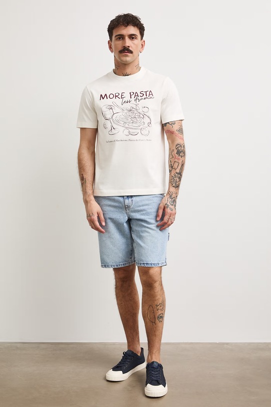 Džínové šortky pánské loose modrá barva modrá RS25-SZMC40