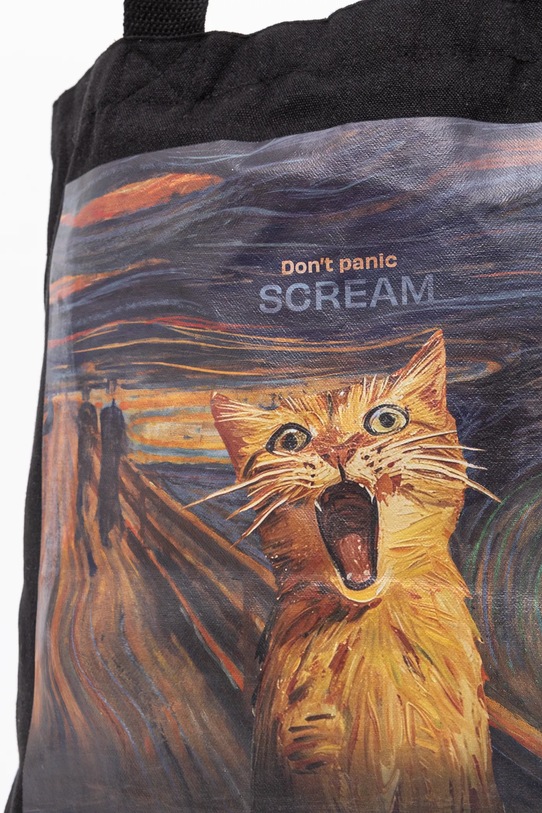 Bavlnená taška z kolekcie pre milovníkov mačiek čierna farba RS25.TCD350 čierna