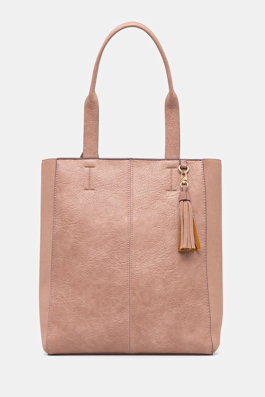 Kabelka dámská z ekokůže růžová barva odnímatelný popruh růžová RS25.TOD305
